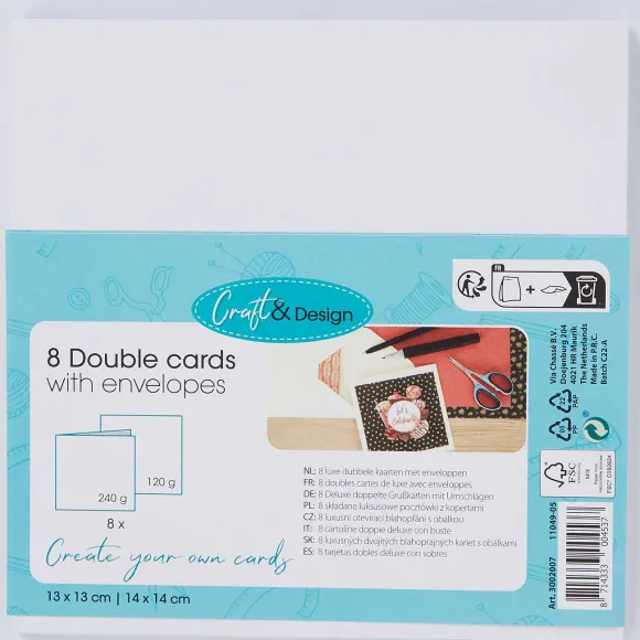 Dubbele Kaarten Met Enveloppen