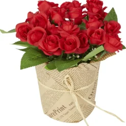 Kunstroosjes In Papieren Pot